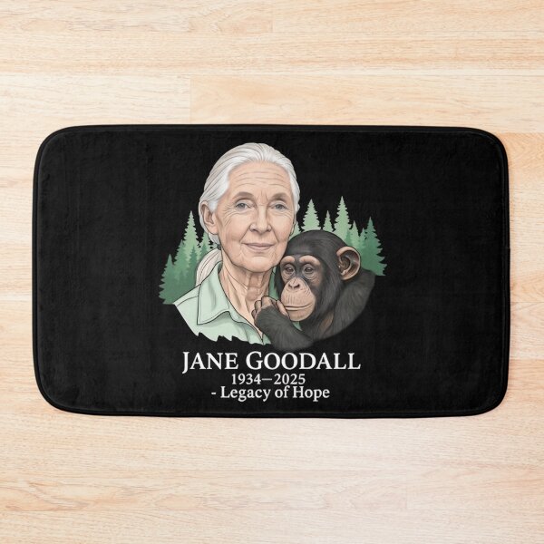 Item preview, Jane Goodall Tribute with Chimpanzee in Forest Art designed and sold by dianadouri.