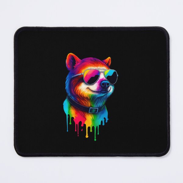 Artikelvorschau, Regenbogenhund mit Sonnenbrille – Funky Bunte Pop Art entworfen und verkauft von ArteeInnovation.
