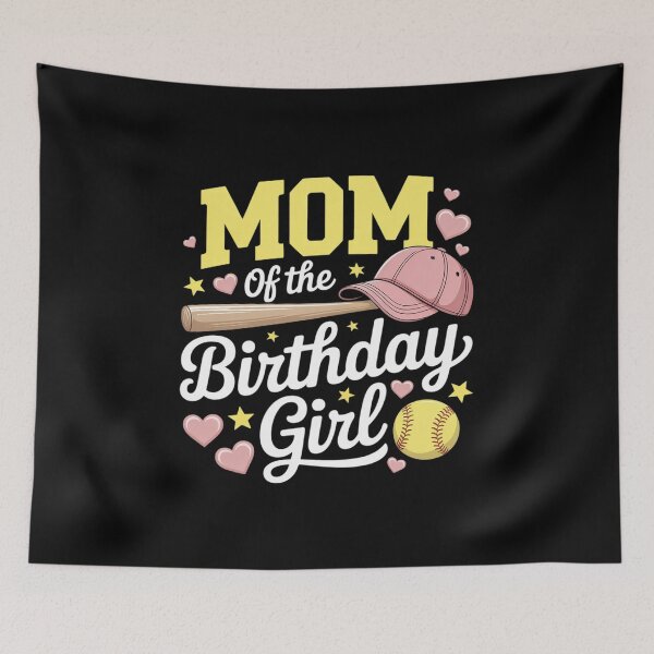 Item preview, Mom Of The Birthday Girl Softball Player Theme B-day Mommy designed and sold by AmparoBoyle.