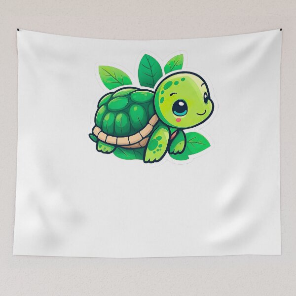 Item preview, Cute Kawaii Turtle – Adorable Cartoon Sea Animal designed and sold by ArteeInnovation.