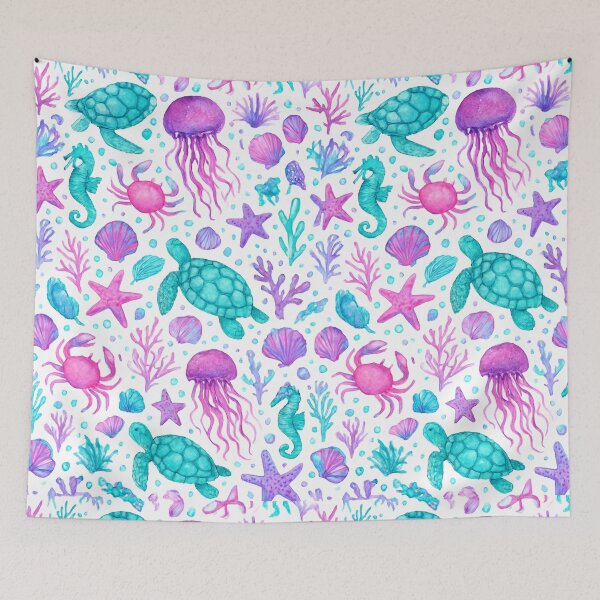 Artikelvorschau, Unterwasser-Meeresleben-Muster – Niedliches Aquarell-Design mit Meerestieren entworfen und verkauft von elgreko.