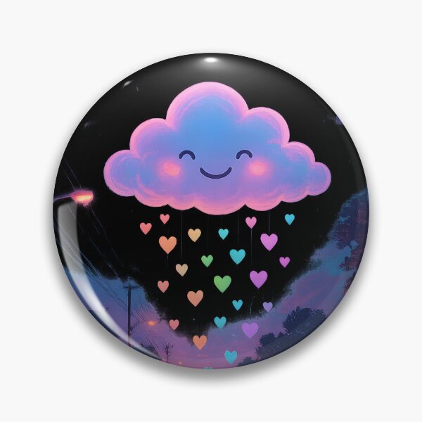 Item preview, Kawaii smiling cloud raining hearts designed and sold by Yuliik.