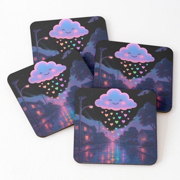Item preview, Kawaii smiling cloud raining hearts designed and sold by Yuliik.