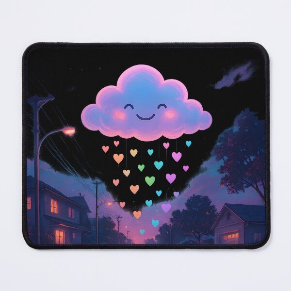 Item preview, Kawaii smiling cloud raining hearts designed and sold by Yuliik.