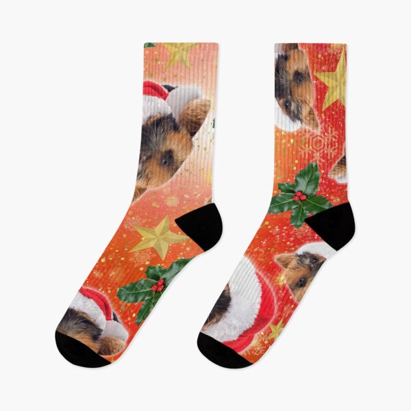 Item preview, Yorkshire Terrier Puppy Christmas Pattern designed and sold by Pokkie.