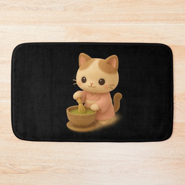Item preview, Cute Matcha Cat in Kimono | Kawaii Japanese Cottagecore Art designed and sold by Moons Studio.