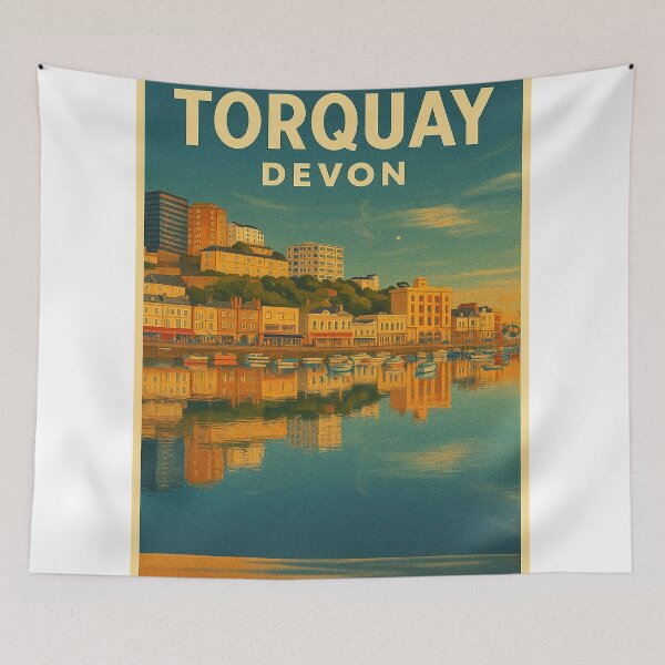 Item preview, Torquay Devon Retro Vintage Travel Poster designed and sold by GG WALL ART.