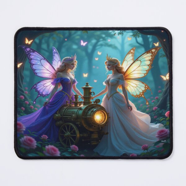 Item preview, Fairy Glow & Steampunk Light – Magical encounter in the forest between technology, magic and natural poetry designed and sold by FotoworldEdel.