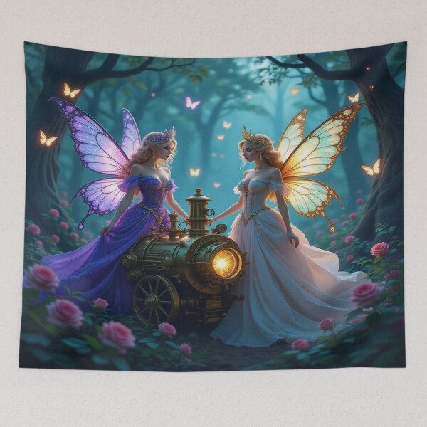 Item preview, Fairy Glow & Steampunk Light – Magical encounter in the forest between technology, magic and natural poetry designed and sold by FotoworldEdel.