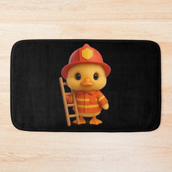 Item preview, Cute Firefighter Duck with Ladder| Kawaii Animal Art designed and sold by Moons Studio.