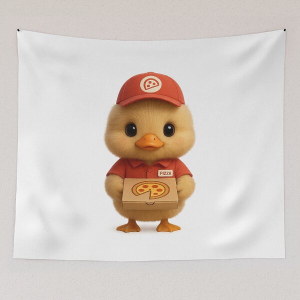 Item preview, Cute Pizza Delivery Duck | Kawaii Animal Cottagecore Art designed and sold by Moons Studio.