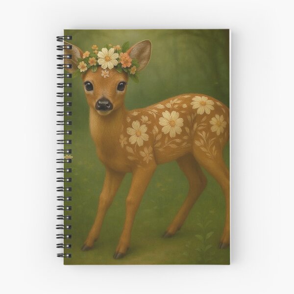 Item preview, Flower Pattern Fawn Enchanted Forest Art designed and sold by MiLaKK.
