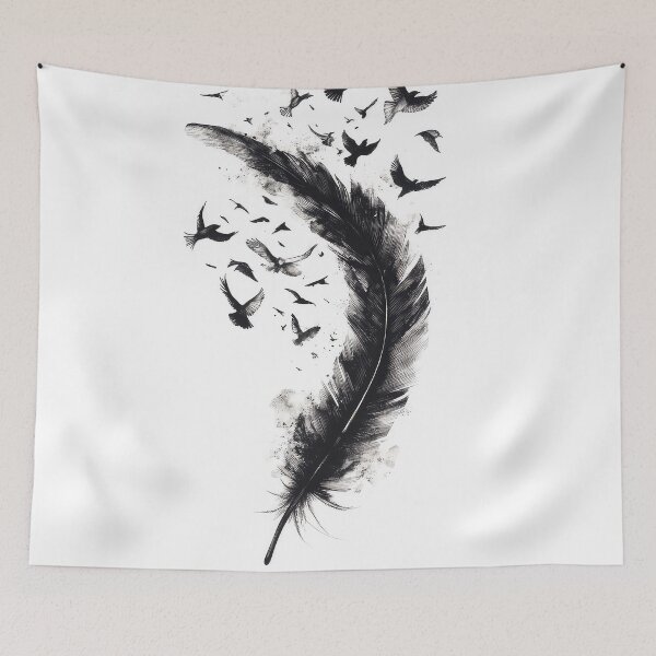 Item preview, Birds flying from feather designed and sold by thewandswant.