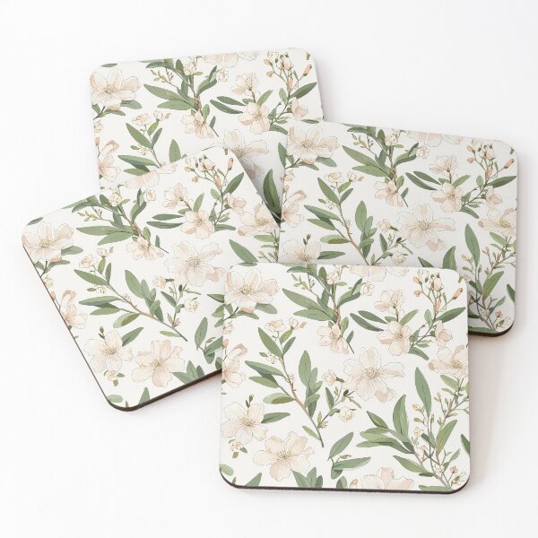 Item preview, Soft Pink Floral Pattern With Green Leaves designed and sold by CoolPixels.