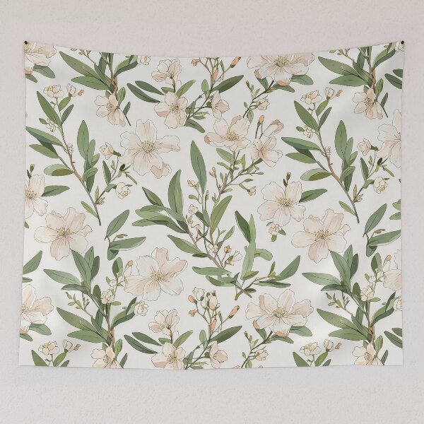 Item preview, Soft Pink Floral Pattern With Green Leaves designed and sold by CoolPixels.