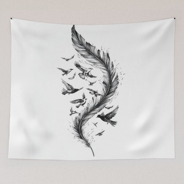 Item preview, Birds flying from feather designed and sold by thewandswant.
