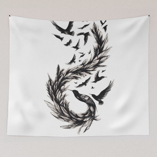 Item preview, Birds flying from feather designed and sold by thewandswant.