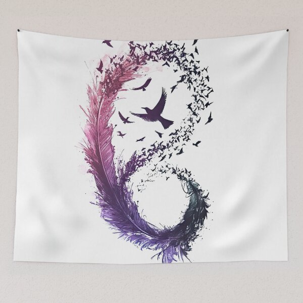 Item preview, Birds flying from feather designed and sold by thewandswant.