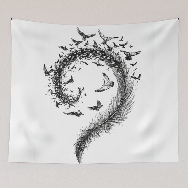 Item preview, Birds flying from feather designed and sold by thewandswant.