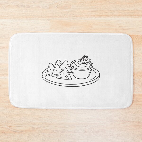 Item preview, A salsa dip with Cilantro near nacho pile on food tray designed and sold by rasagamastore.