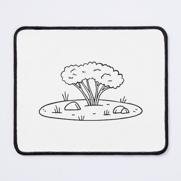 Item preview, A savannah bush near scattered rocks on flat land designed and sold by rasagamastore.