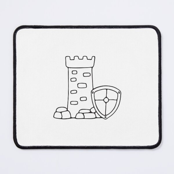 Item preview, A shield leaning on stone wall near castle tower designed and sold by rasagamastore.