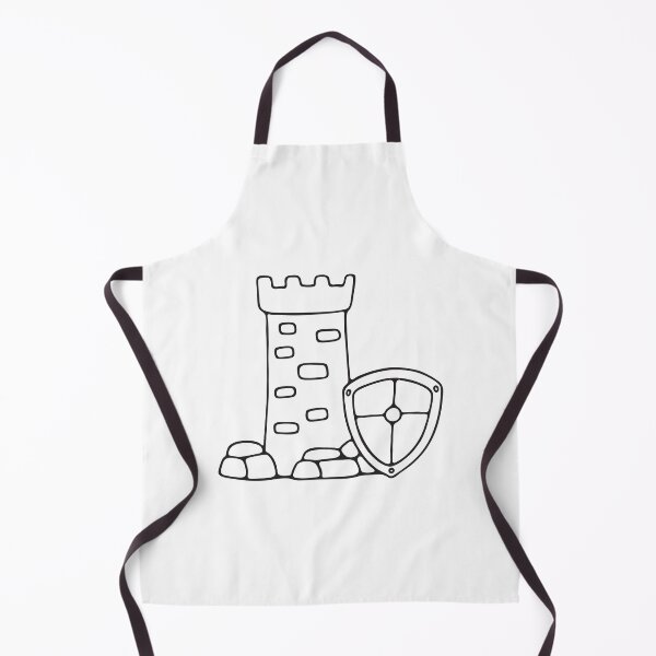 Item preview, A shield leaning on stone wall near castle tower designed and sold by rasagamastore.