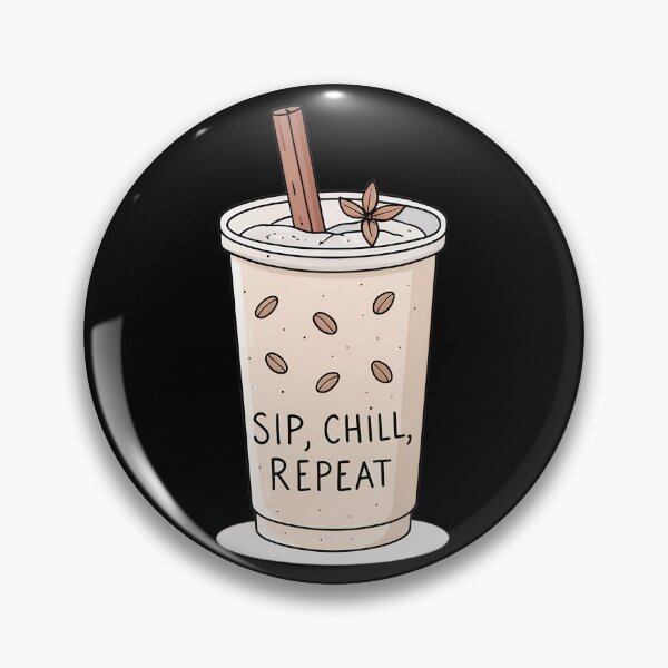 Item preview, Sip, Chill, Repeat – Minimalist Iced Chai Line Art with Cinnamon Stick designed and sold by VividOrganica.