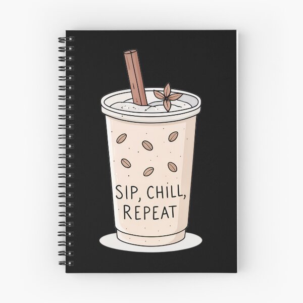 Item preview, Sip, Chill, Repeat – Minimalist Iced Chai Line Art with Cinnamon Stick designed and sold by VividOrganica.