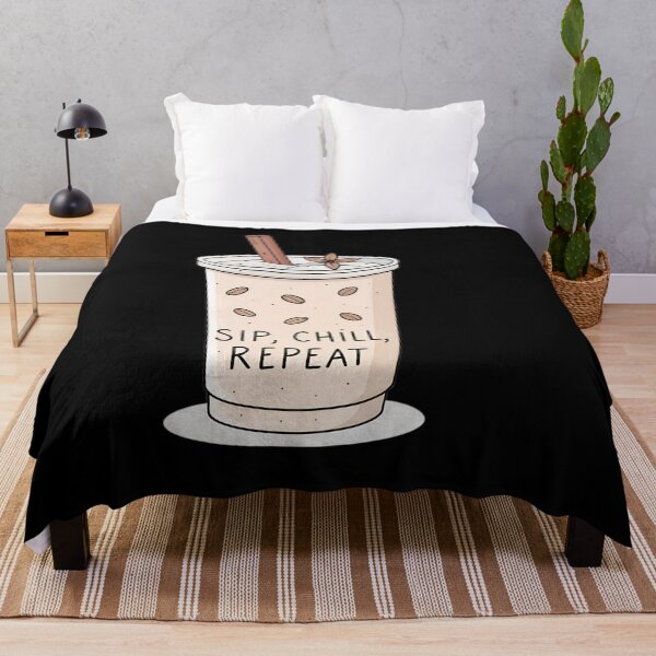 Item preview, Sip, Chill, Repeat – Minimalist Iced Chai Line Art with Cinnamon Stick designed and sold by VividOrganica.
