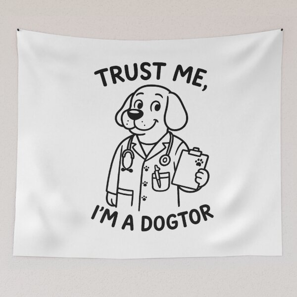 Item preview, Trust Me, I’m a Dogtor – Funny Cartoon Dog Doctor T-Shirt designed and sold by DailyDrivesct.