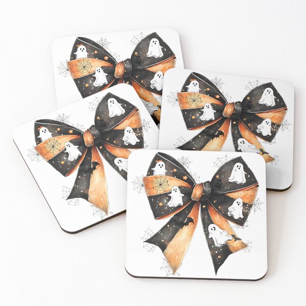 Item preview, Ghost Bow Shirt – Cute Halloween Hair Bow with Ghosts and Spiderwebs Tee designed and sold by Dawesgew.