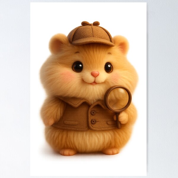 Item preview, Cute Hamster Detective - Adorable Cottagecore Art designed and sold by Moons Studio.