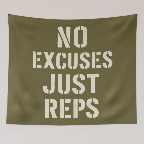 Item preview, No Excuses Just Reps – Military Fitness Quote | Tactical Gym Motivation Design. designed and sold by SaraSumi.
