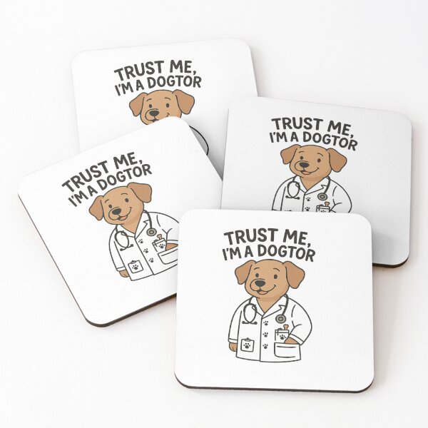 Item preview, Trust Me, I’m a Dogtor – Cute Cartoon Dog Doctor Pun T-Shirt Design designed and sold by DailyDrivesct.