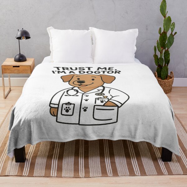 Item preview, Trust Me, I’m a Dogtor – Cute Cartoon Dog Doctor Pun T-Shirt Design designed and sold by DailyDrivesct.