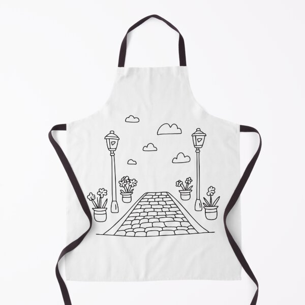 Item preview, A cobblestone street lined with flowerpots and lampposts designed and sold by rasagamastore.