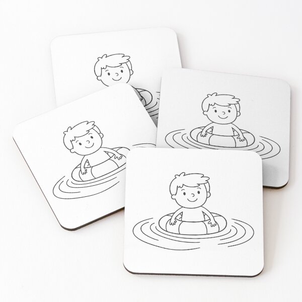 Item preview, A kid swimming with inflatable raft on the lake designed and sold by rasagamastore.
