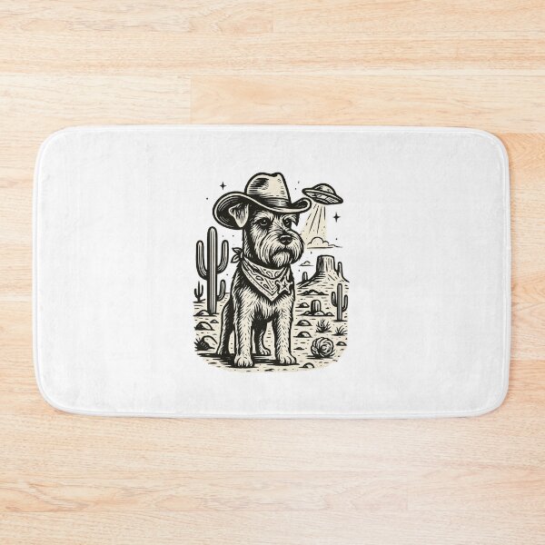 Item preview, Cosmic Schnauzer Sheriff – Retro Western UFO Desert Scene designed and sold by DailyDrivesct.