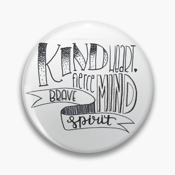 Item preview, Kind Heart, Fierce Mind, Brave Spirit – Hand Lettering Inspirational Quote designed and sold by BetweenLinesArt.