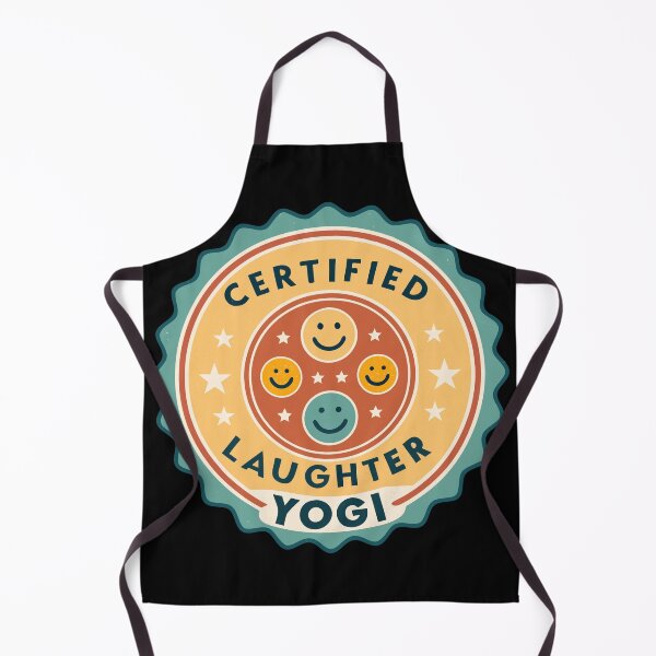 Item preview, Certified Laughter Yogi Retro Badge – 70s Smiley Face Yoga Humor Design designed and sold by VividOrganica.