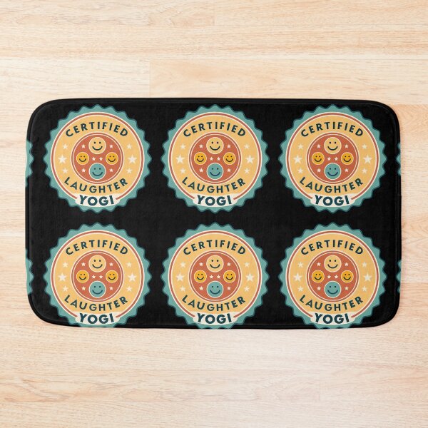 Item preview, Certified Laughter Yogi Retro Badge – 70s Smiley Face Yoga Humor Design designed and sold by VividOrganica.