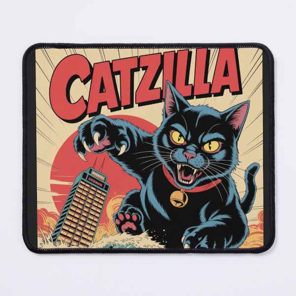 Item preview, Catzilla Japanese Funny Retro Catzilla  designed and sold by Playful Strokes pom@pom.