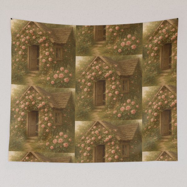 Item preview, Climbing Rose Rustic Cottage Garden Art designed and sold by MiLaKK.