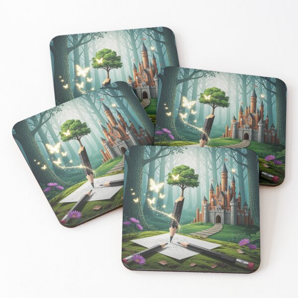 Item preview, Pencil Awakening – Creativity comes to life in an enchanted forest full of glowing butterflies designed and sold by FotoworldEdel.