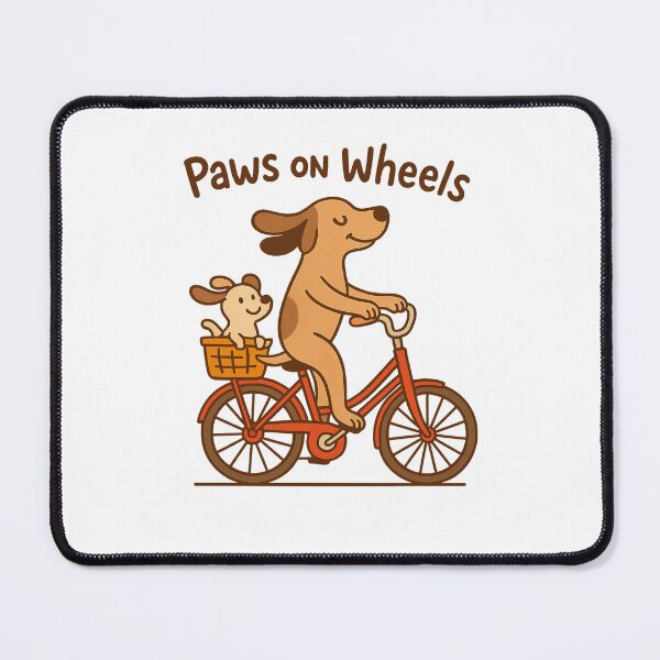 Item preview, Paws on Wheels – Playful Dog Bicycle Illustration designed and sold by DailyDrivesct.
