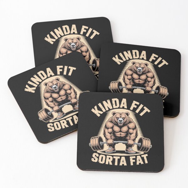 Item preview, Kinda Fit Sorta Fat - Funny Gym Bear Weightlifting Workout designed and sold by AmparoBoyle.