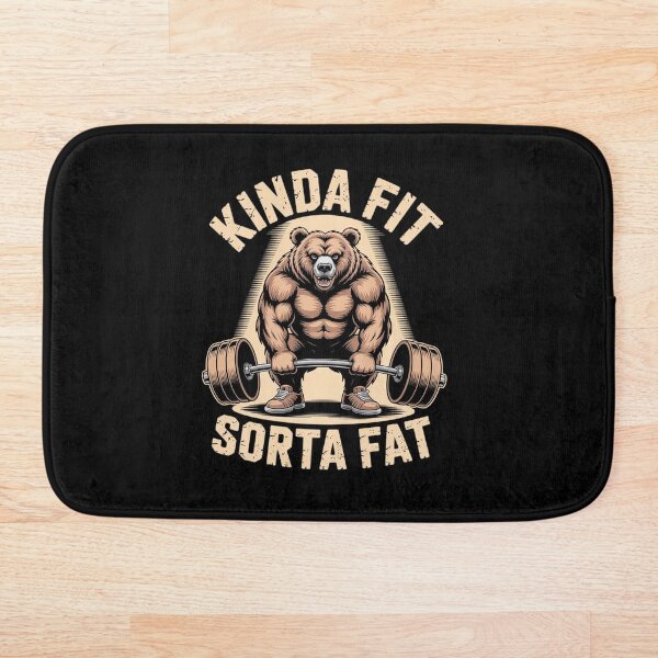 Item preview, Kinda Fit Sorta Fat - Funny Gym Bear Weightlifting Workout designed and sold by AmparoBoyle.