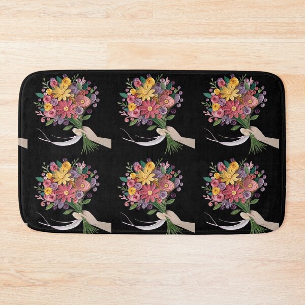 Item preview, Quilled Floral Bouquet in Hand Silhouette | Colorful Paper Quilling Art Design designed and sold by VividOrganica.