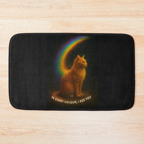 Item preview, “Rainbow Whispers – Feline Light in Every Hue” designed and sold by GeoWild Designs.